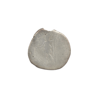 Denarius of Commodus (reigned 177–192). Obverse: Head of Commodus wearing laurel wreath, right,