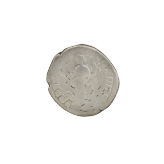 Denarius of Commodus (reigned 177–192). Obverse: Head of Commodus in laurel wreath facing right,