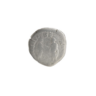 Denarius of Commodus (161–192; Roman emperor 177–192). Obverse: Head of Commodus in a laurel wreath