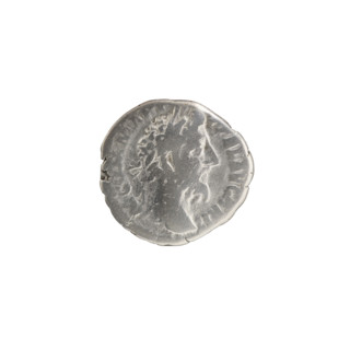 Denarius, Commodus (161–192), issuer. Obverse: Head of Commodus in a laurel wreath to the right,