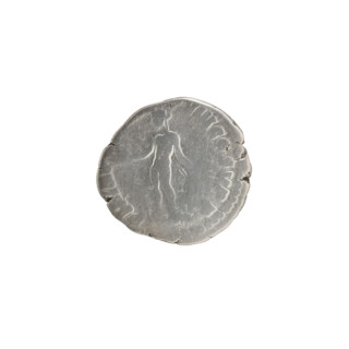 Denarius of Commodus (reigned 177–192). Obverse: Head of Commodus in a laurel wreath facing right,
