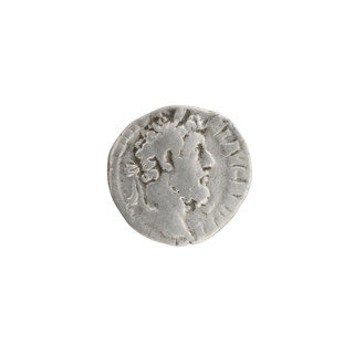 Denarius, Commodus (r. 177–192). Obverse: Head of Commodus in a laurel wreath facing right, legend