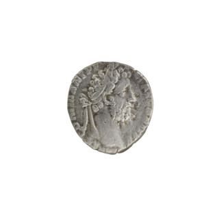 Denarius, Commodus (Roman emperor 177–192). Obverse: Head of Commodus in a laurel wreath facing
