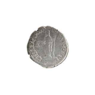 Denarius of Commodus (reigned 177–192 AD). Obverse: head of Commodus in laurel wreath facing right,