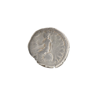 Denarius of Commodus (161–192; Roman emperor 177–192). Obverse: Head of Commodus in a laurel wreath