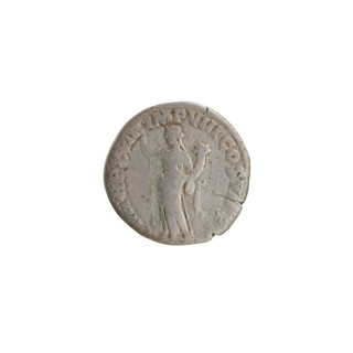 Denarius of Commodus (reign 177–192 CE). Obverse: head of Commodus in laurel wreath facing right,