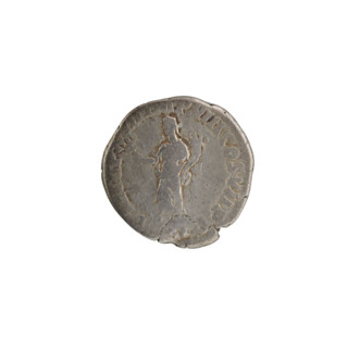 Denarius of Commodus (reigned 177–192). Obverse: Head of Commodus in laurel wreath facing right,