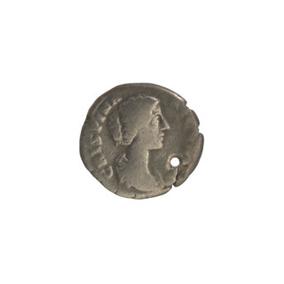 Denarius (with hole), Crispina (164–192?; Roman empress 178–191), 180–183, Roman Empire (27