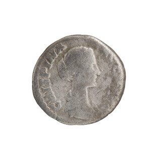 Denarius; obverse: bust of Crispina in drapery facing right, inscription 'CRISPINA - AVGVSTA';