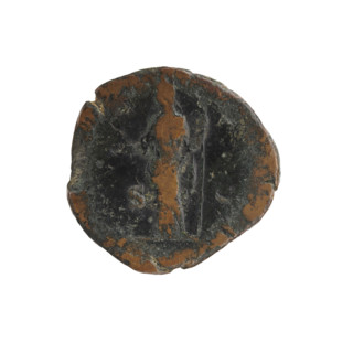 Draped bust of Crispina facing right, inscription CRISPINA - A all around; reverse: Juno standing