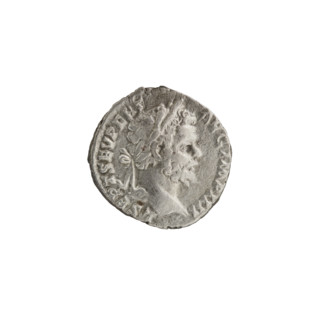 Denarius; obverse: head of Septimius Severus in a laurel wreath facing right, inscription 'L SEPT