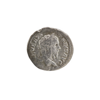 Denarius, silver coin (210 CE). Obverse: Head of Septimius Severus (Roman emperor, 146–211) in a