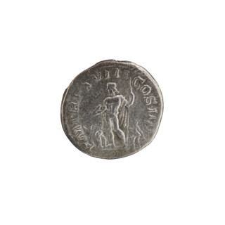 Denarius showing Jupiter with scepter and thunderbolt; obverse: head of Septimius Severus in a