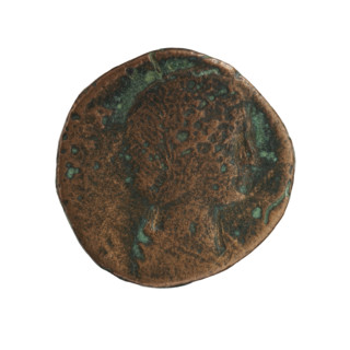 Sestertius of Julia Domna (ca. 160–217; Roman empress 193–211). Obverse: bust of Julia Domna facing