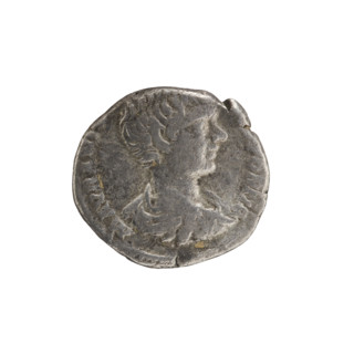 Denarius, Caracalla (188–217 CE; Roman emperor 198–217), Caesar. Obverse: MAVR AN[T?], PONTIF—bust