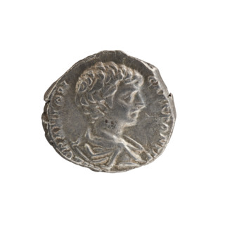 Denarius of Caracalla (188–217; Roman emperor 198–217), as Caesar. Obverse: bust of young Caracalla