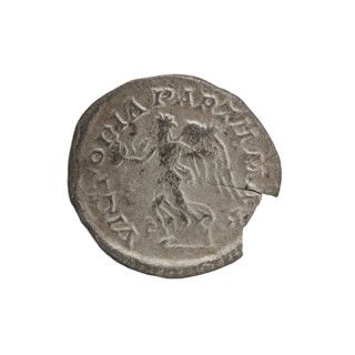Denarius of Caracalla (188–217; Roman emperor 198–217). Obverse: ANTONINVS PIVS AVG — bust of
