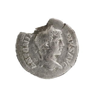 Denarius (broken), Caracalla (reigned 198–217). Caracalla on horseback (iconography). Obverse:
