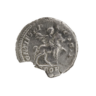 Denarius (broken), Caracalla (188–217; Roman emperor 198–217). Caracalla on horseback (iconography)