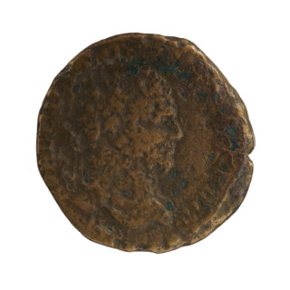 Sestertius, Caracalla (188–217; Roman emperor 198–217). Obverse: M. ANTONINVS A. BRIT — Head of