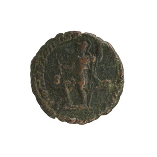 Caracalla (188–217; Roman emperor 198–217). Mars standing with a branch and a spear. Obverse: