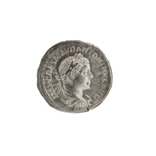Denarius, Elagabalus (204–222; Roman emperor 218–222). Obverse: IMP CAES MAVR ANTONINVS AVG — Bust