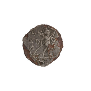 denarius (subaerate). Obv.: IMP CAES ANTONINVS AVG — Bust of Elagabalus right with laurel wreath