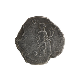 Denarius of Elagabalus (reigned 218–222). Obverse: IMPANTONINVSAVG — Bust of Elagabalus with laurel