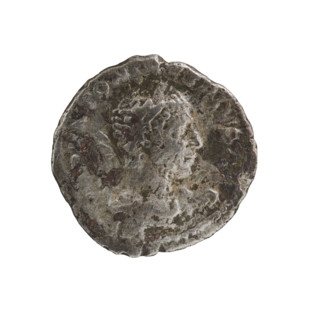 Denarius, Elagabalus (reign 218–222). Obverse: IMPANTONI PIVSAVG — Bust of Elagabalus with laurel