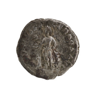 Denarius of Elagabalus (reigned 218–222). Obverse: IMPANTONI PIVSAVG — Bust of Elagabalus with