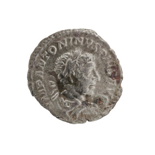 Denarius, Elagabalus (reigned 218–222). Obverse: IMP ANTONINVS PIVS AVG — Bust of Elagabalus with