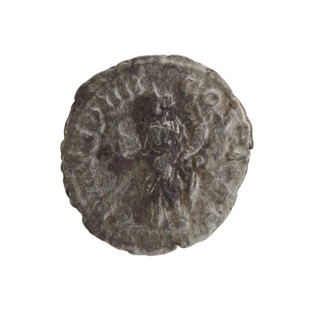 Denarius of Elagabalus (reigned 218–222). Obverse: Bust of Elagabalus with laurel wreath and