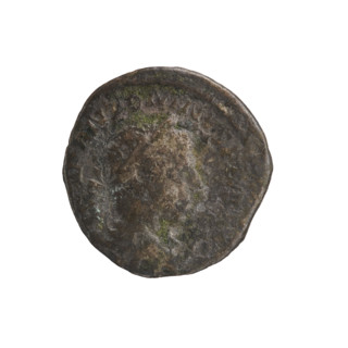Denarius of Elagabalus (reigned 218–222). Obverse: Bust of Elagabalus with laurel wreath and