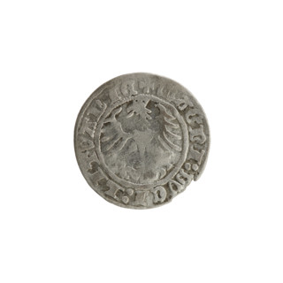 Lithuanian half-grosz, Sigismund I the Old (King of Poland; r. 1506–1548). Silver coin, 1514.