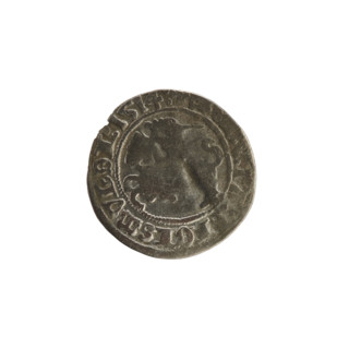 Lithuanian half-grosz, Sigismund I the Old (King of Poland; 1506–1548). Obverse: Pogon (Lithuanian