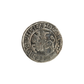 Lithuanian half-grosz, Sigismund I the Old (King of Poland; reign 1506–1548). Silver coin (1514).