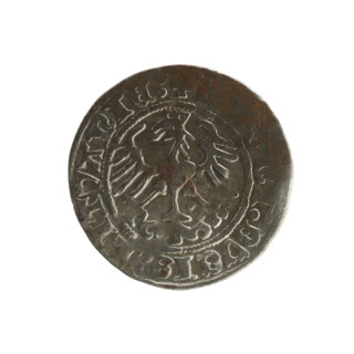 Lithuanian half-grosz (1515) of Sigismund I the Old (King of Poland, 1506–1548). Obverse: Pogon