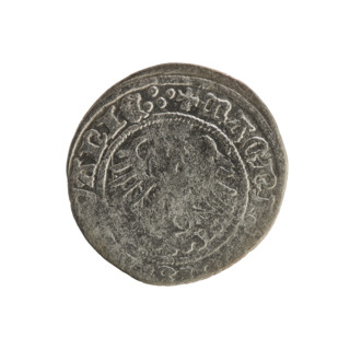 Lithuanian half-grosz, Sigismund I the Old (King of Poland; 1506–1548). Obverse: Pogon (Lithuanian