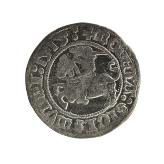 Lithuanian half-grosz, Sigismund I the Old (1506–1548). Obverse: Pogon (Lithuanian coat of arms)