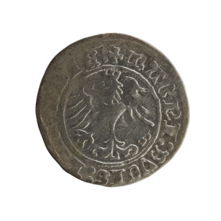 Lithuanian half-grosz, Sigismund I the Old (king of Poland; 1506–1548). R8 (rarity). Polish coin of