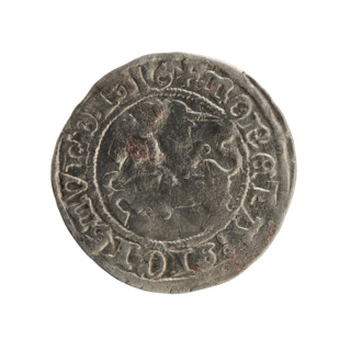 Lithuanian half-grosz, Sigismund I the Old (King of Poland; 1506–1548). Obv.: Pogon (coat of arms