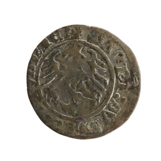 Lithuanian half-grosz, Sigismund I the Old (king of Poland; 1506–1548). R8 (rarity). Polish coin of