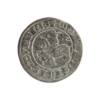 Lithuanian half-grosz, Sigismund I the Old (King of Poland; 1506–1548). Silver coin (1516).