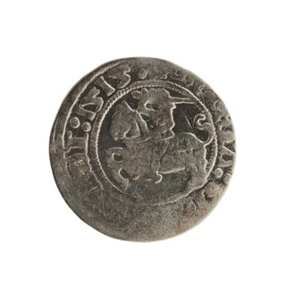 Lithuanian half-grosz, Sigismund I the Old (King of Poland; 1506–1548). Silver coin (half-grosz),