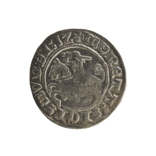 Lithuanian half-grosz, Sigismund I the Old (King of Poland; 1506–1548), Jagiellon dynasty. Obverse: