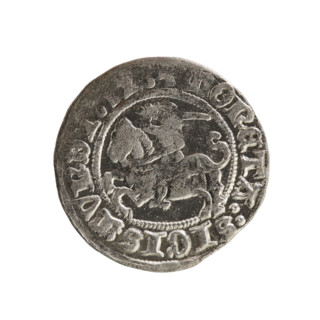Lithuanian half-grosz, Sigismund I the Old (king of Poland; 1506–1548), Jagiellon dynasty. Obverse: