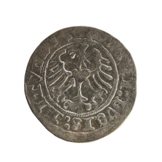 Lithuanian half-grosz, Sigismund I the Old (King of Poland; 1506–1548), Jagiellon dynasty. Obverse: