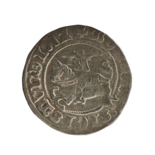 Lithuanian half-grosz, Sigismund I the Old (King of Poland; 1506–1548), Jagiellon dynasty. Obverse: