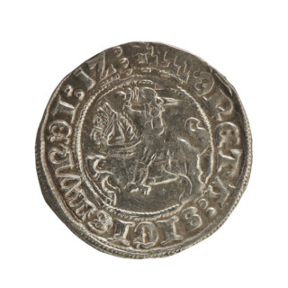 Lithuanian half-grosz, Sigismund I the Old (King of Poland; 1506–1548), Jagiellon dynasty. Obverse:
