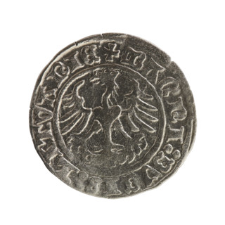 Lithuanian half-grosz, Sigismund I the Old (King of Poland; 1506–1548), Jagiellon dynasty. Obverse: